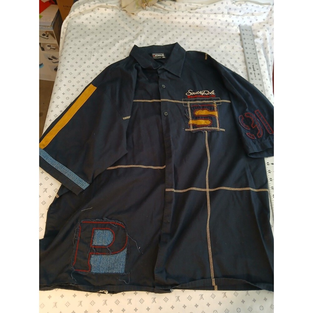 Vintage South Pole XL short sleeve button up 100% cotton shirt Y2K